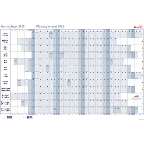 PLANNING ANNUEL B5666 CARTON L90XH60CM