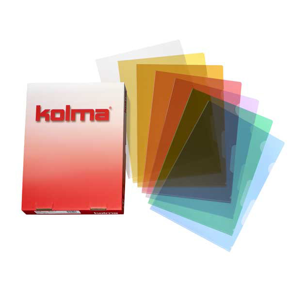 Dossiers-chemises Kolma A4 haute transparent, bleu, emb. de 100 pcs (5946405)