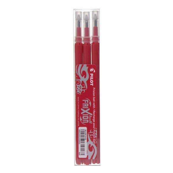 SET DE 3 RECHARGES POUR ROLLERS ENCRE EFFACABLE PILOT FRIXION BALL ROUGE