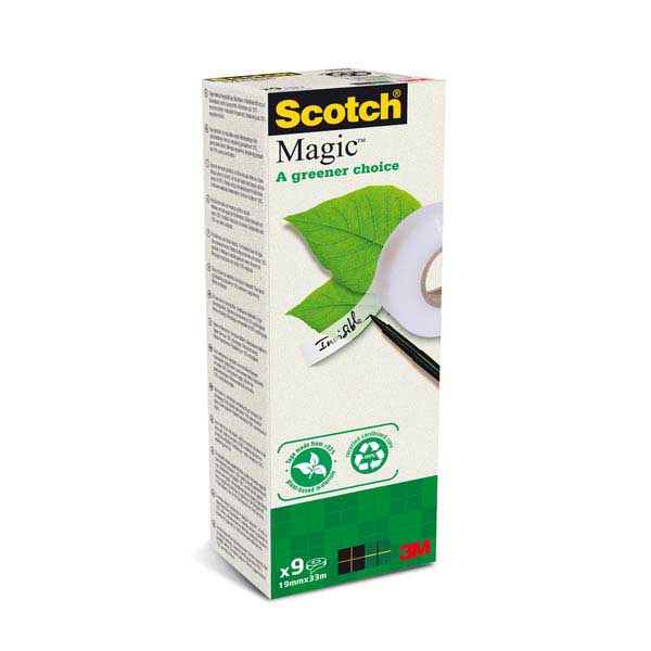 NASTRI ADESIVI INVISIBILI SCOTCH® MAGIC™ VERDE 19mmx33m: KIT 9 NASTRI