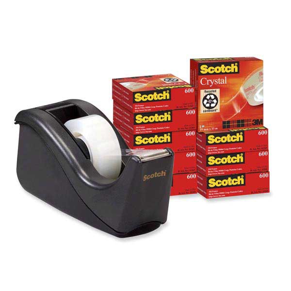Scotch Crystal 600 transparant tape 19mmx33 m - value pack 10 + disp