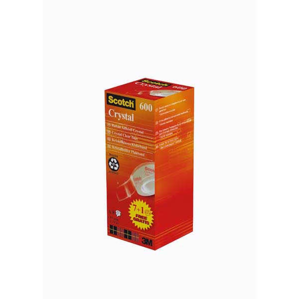 NASTRO ADESIVO SUPERTRASPARENTE SCOTCH® CRYSTAL 19mmx33m:OFFERTA 7+1 GRATIS