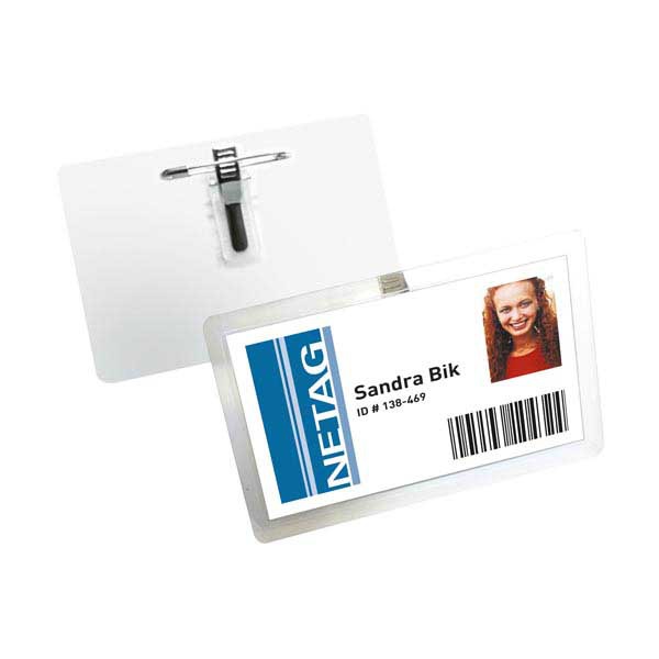 Durable 8230 self-laminating badge with combiclip 90x54mm - pack of 25