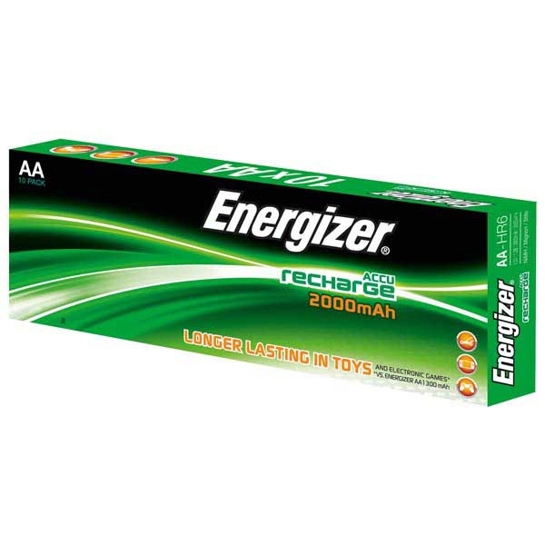 CONF. DA 10 BATTERIE RICARICABILI ENERGIZER HR6/AA/ISTILO 2000 mAh