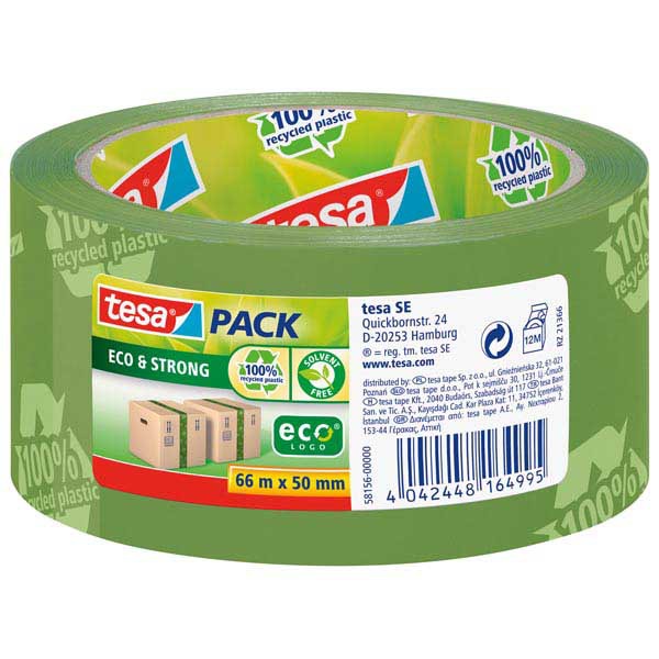 Tesa ecoLogo ecological packaging tape PP 50mmx66m green print