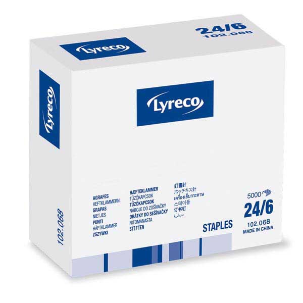 PUNTI PER CUCITRICE LYRECO 24/6 - ALTEZZA 6 MM - LARGHEZZA 12 MM - CONF. 5.000