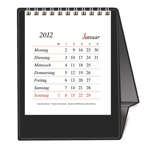 CALENDRIER DE TABLE FRANCAIS SOCLE NOIR