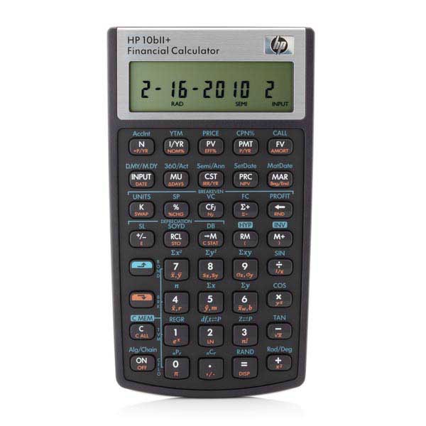 Calculatrice Hewlett Packard modèle HP 10BII+, version allemande