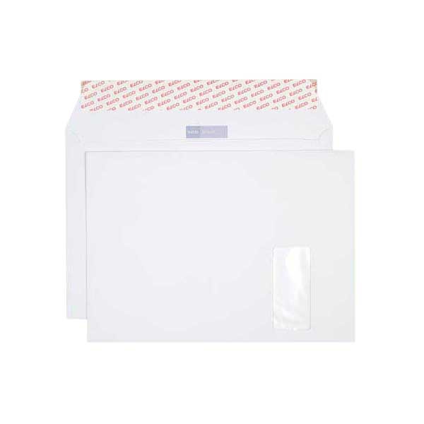 Envelope, Elco Power, C4, window on right, 125 gm2, white, Pack of 250 (50403)