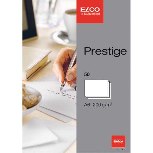 Schreibkarten Elco Prestige 73104-12, A6, 200 g/m2, weiss, Packung à 50 Stück