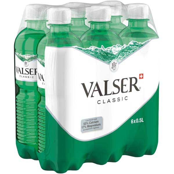 Valser Classic Mineralwasser mit Kohlensäure 50 cl, Packung à 6 Flaschen