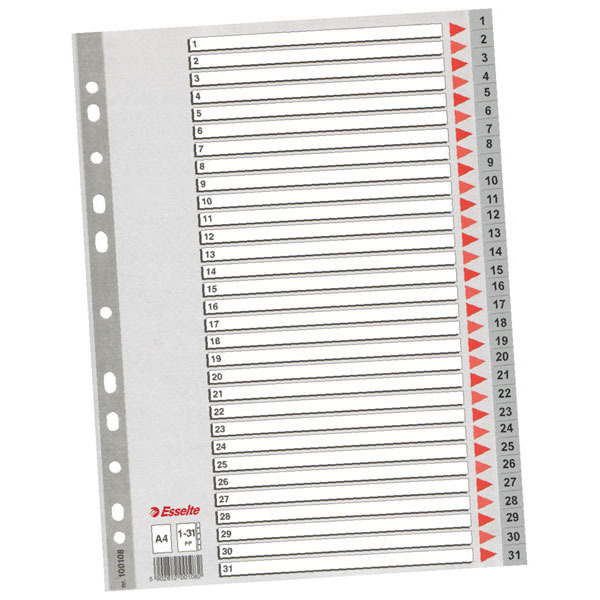 Abecedario A-Z de polipropileno 125 micras A4 ESSELTE