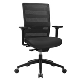 Cadeira Topstar Airwork sincronizada com apoios de braços, preta